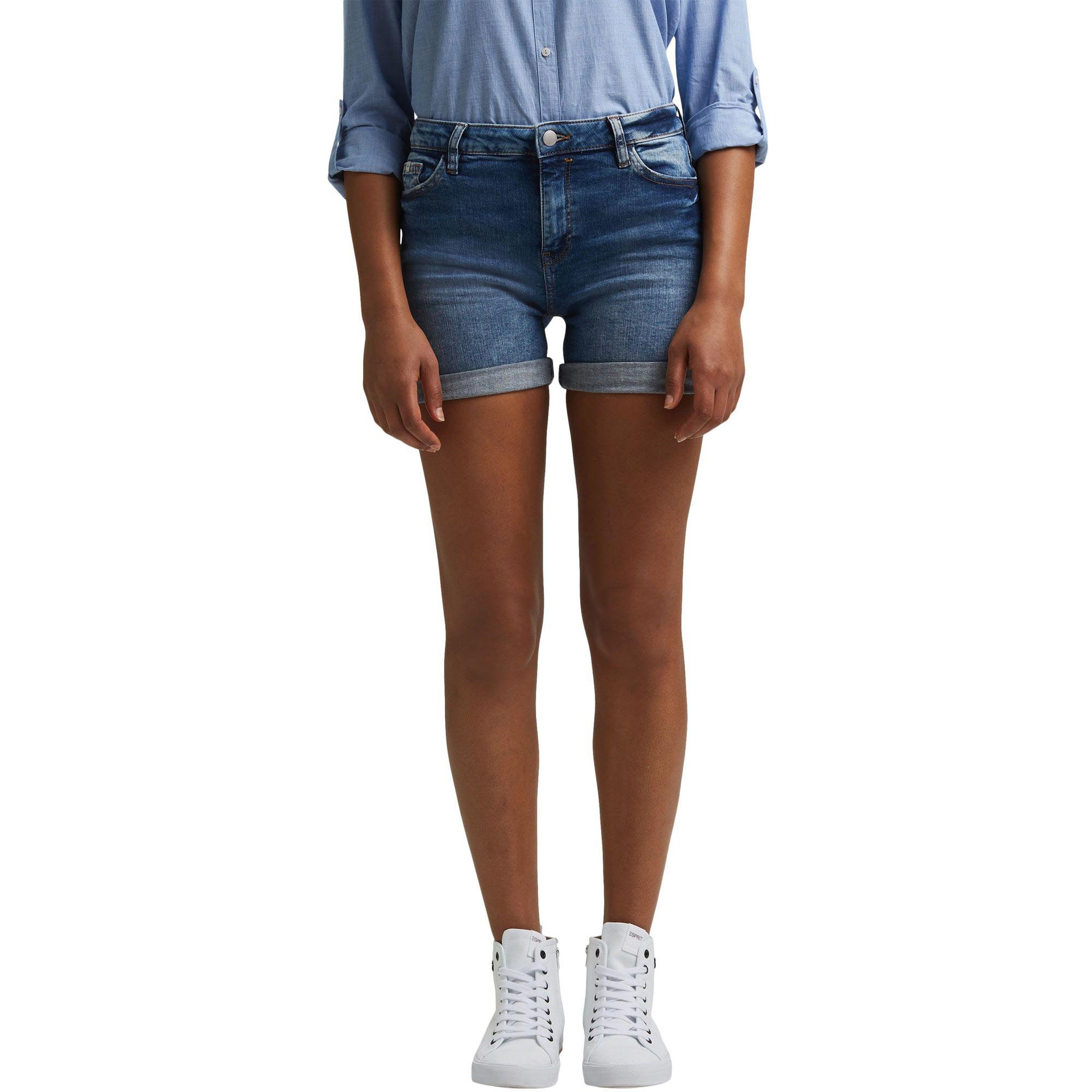 Stretch denim shorts