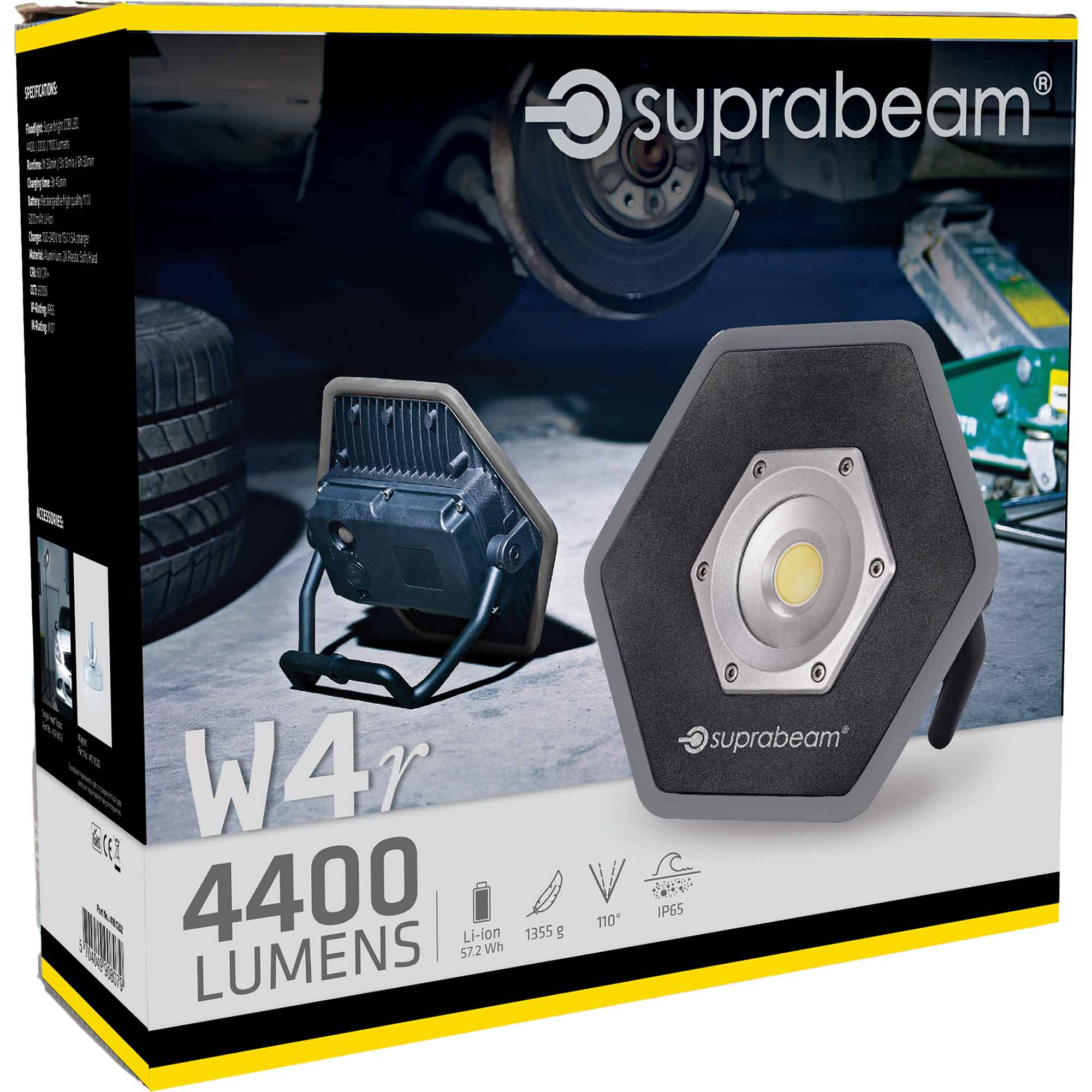 W4r AKKU Arbeitsleuchte 4400 lm black