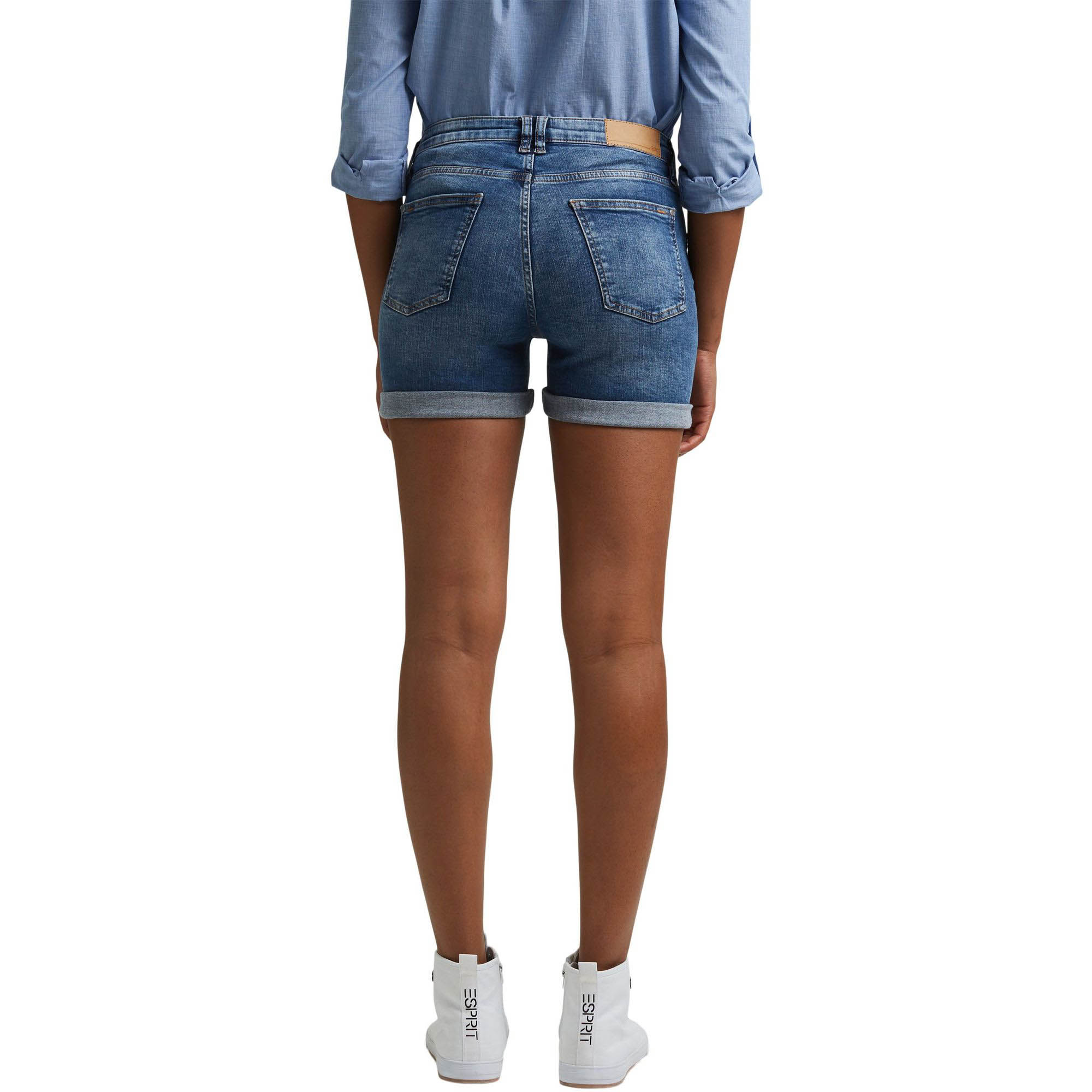 Stretch denim shorts