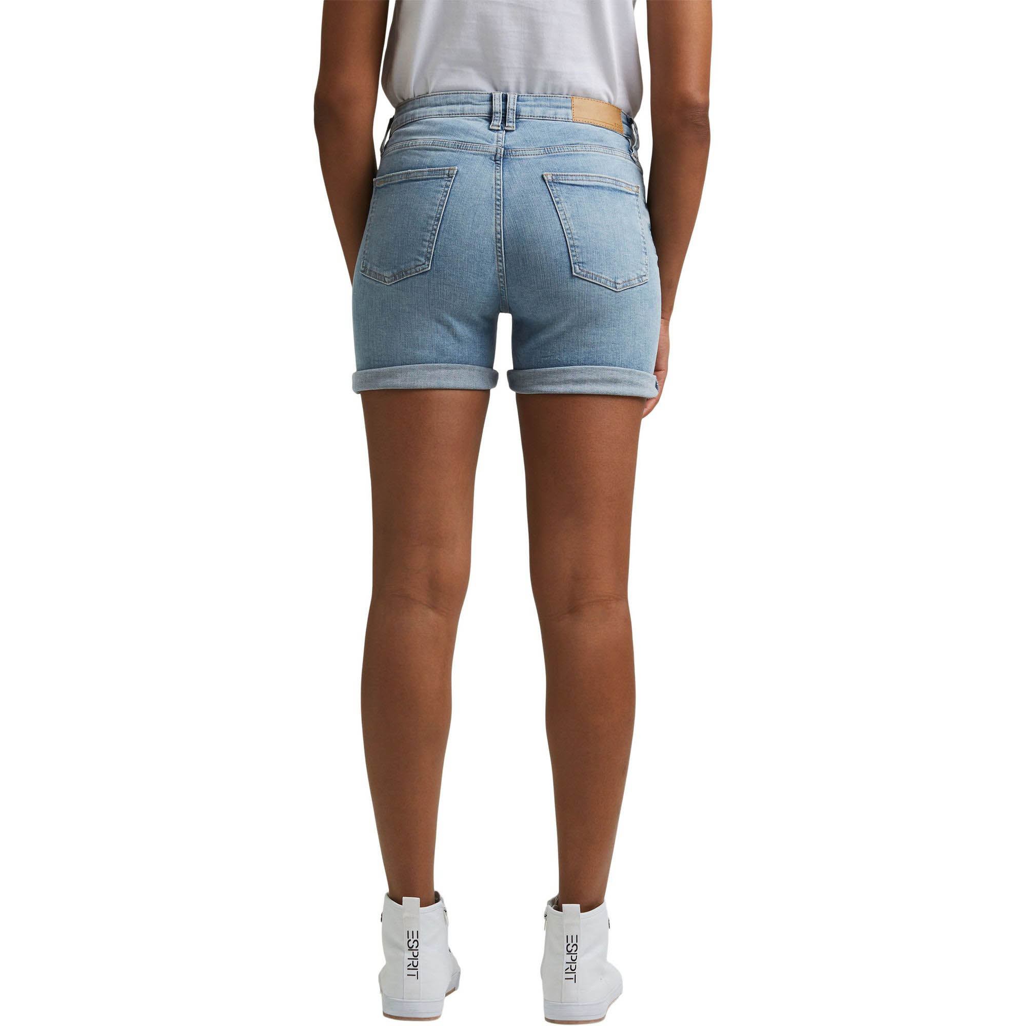 Stretch denim shorts