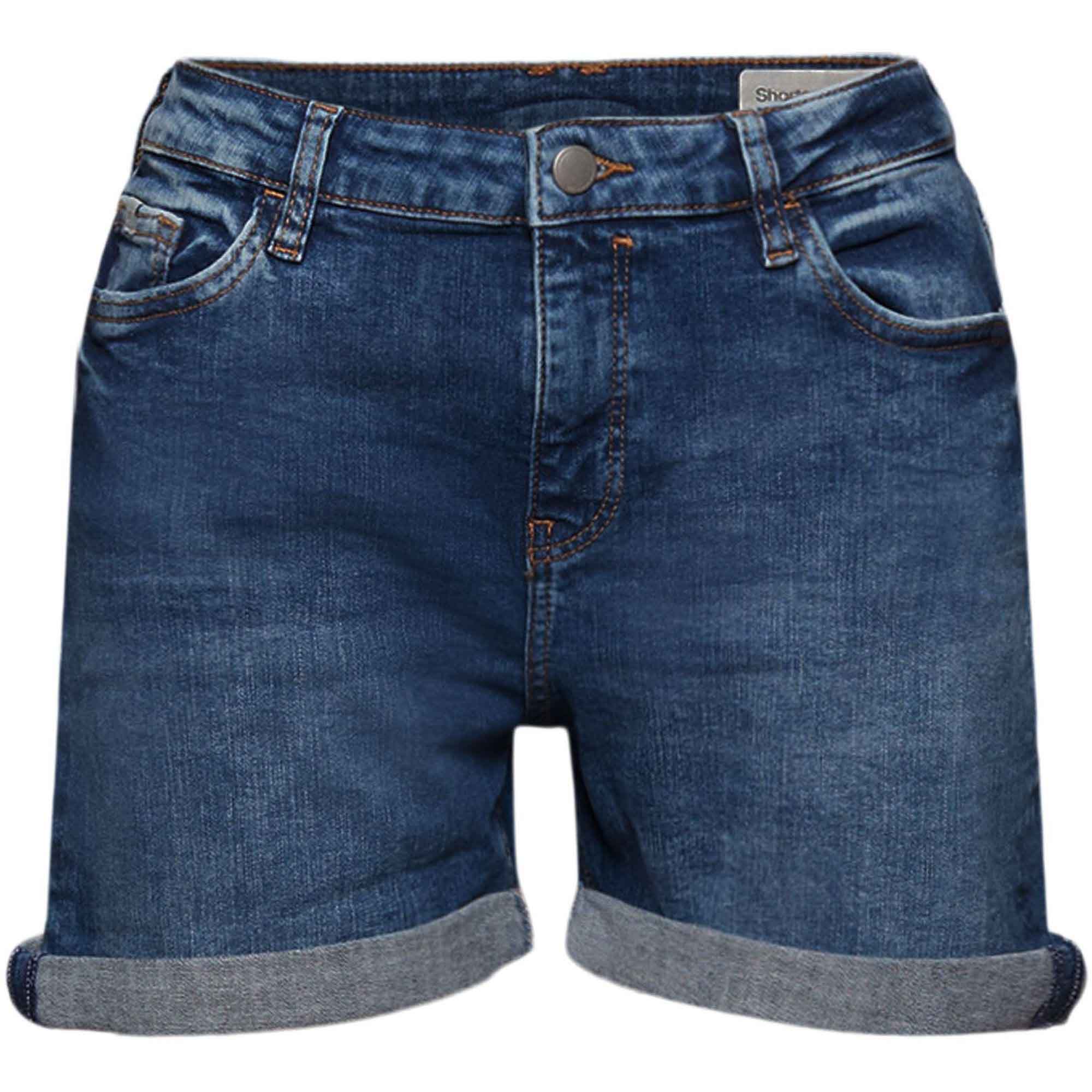 Stretch denim shorts