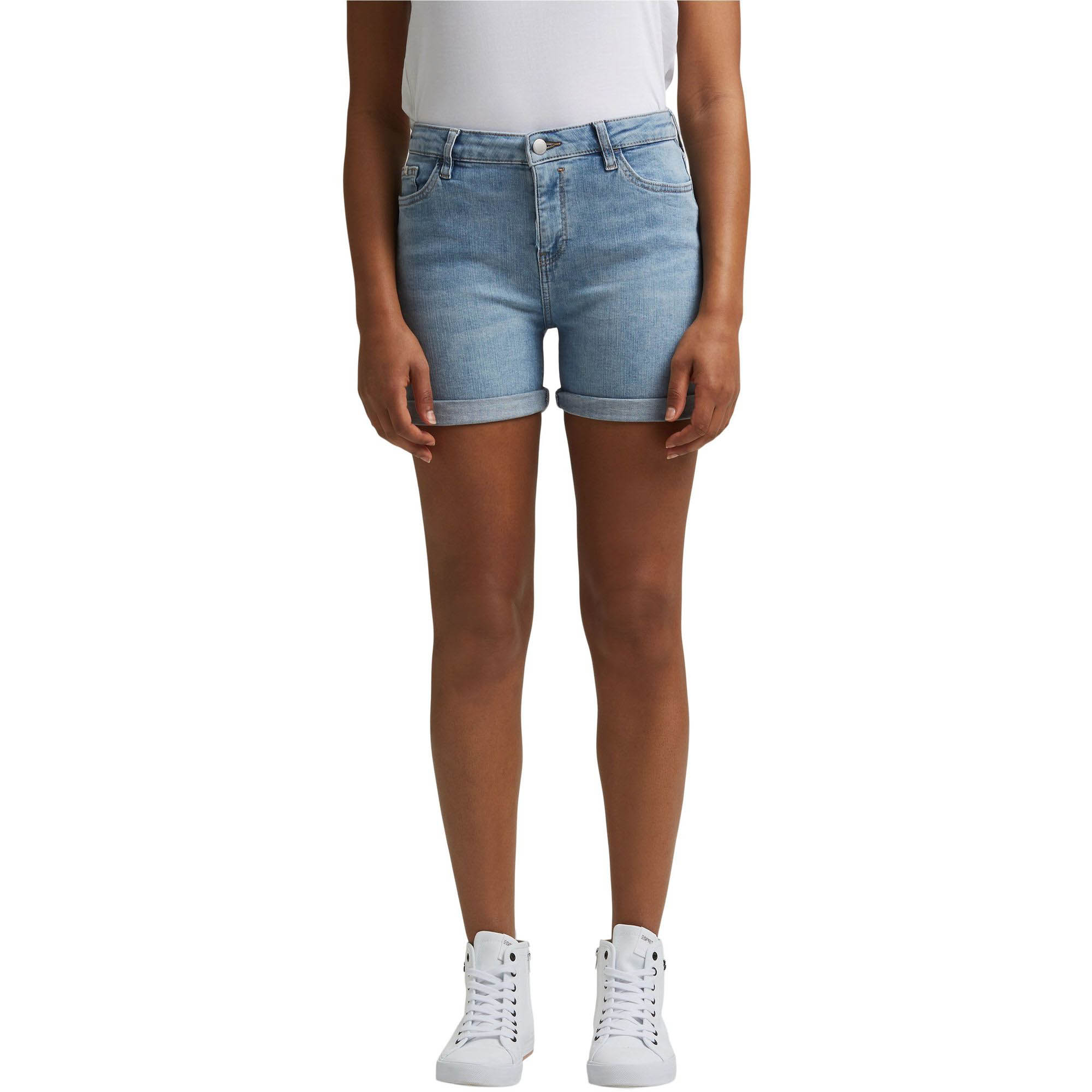 Stretch denim shorts