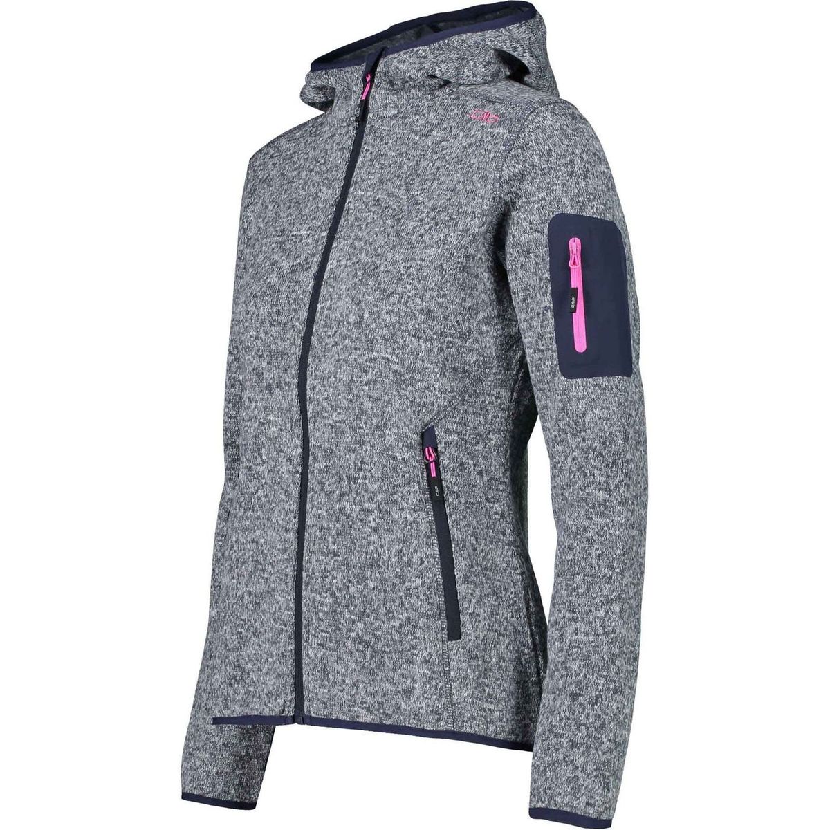 Knitted Melange Hoody Woman 3H19826